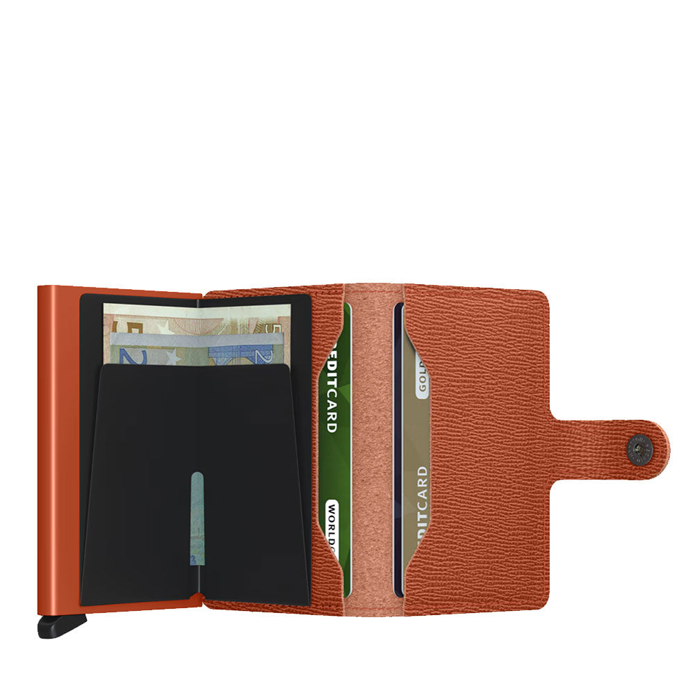 Porta Carte con Clip SECRID linea Miniwallet Crisple in Pelle Pumpkin con RFID