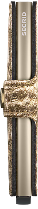 Porta Carte con Clip SECRID linea Miniwallet Crunch in Pelle Gold con RFID