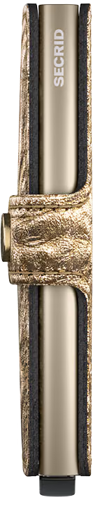 Porta Carte con Clip SECRID linea Miniwallet Crunch in Pelle Gold con RFID