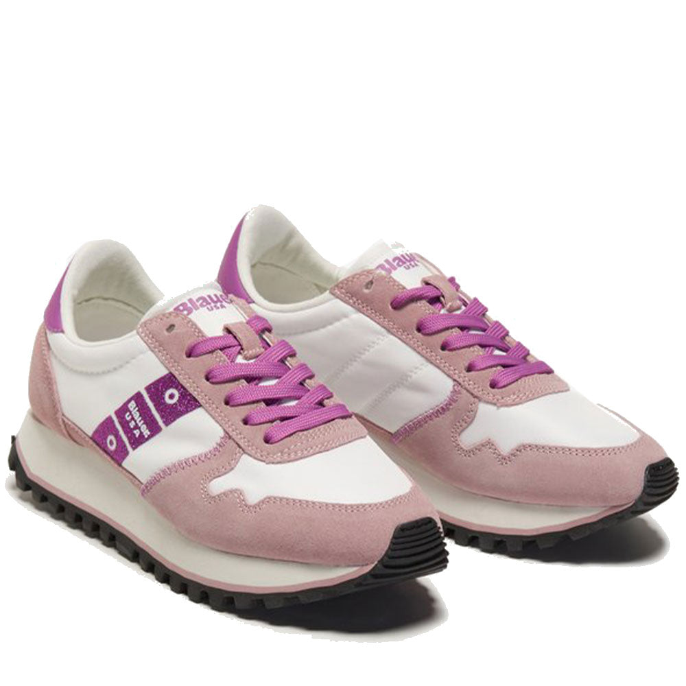 Scarpe Donna BLAUER Sneakers Millen 02 Colore Pink - White