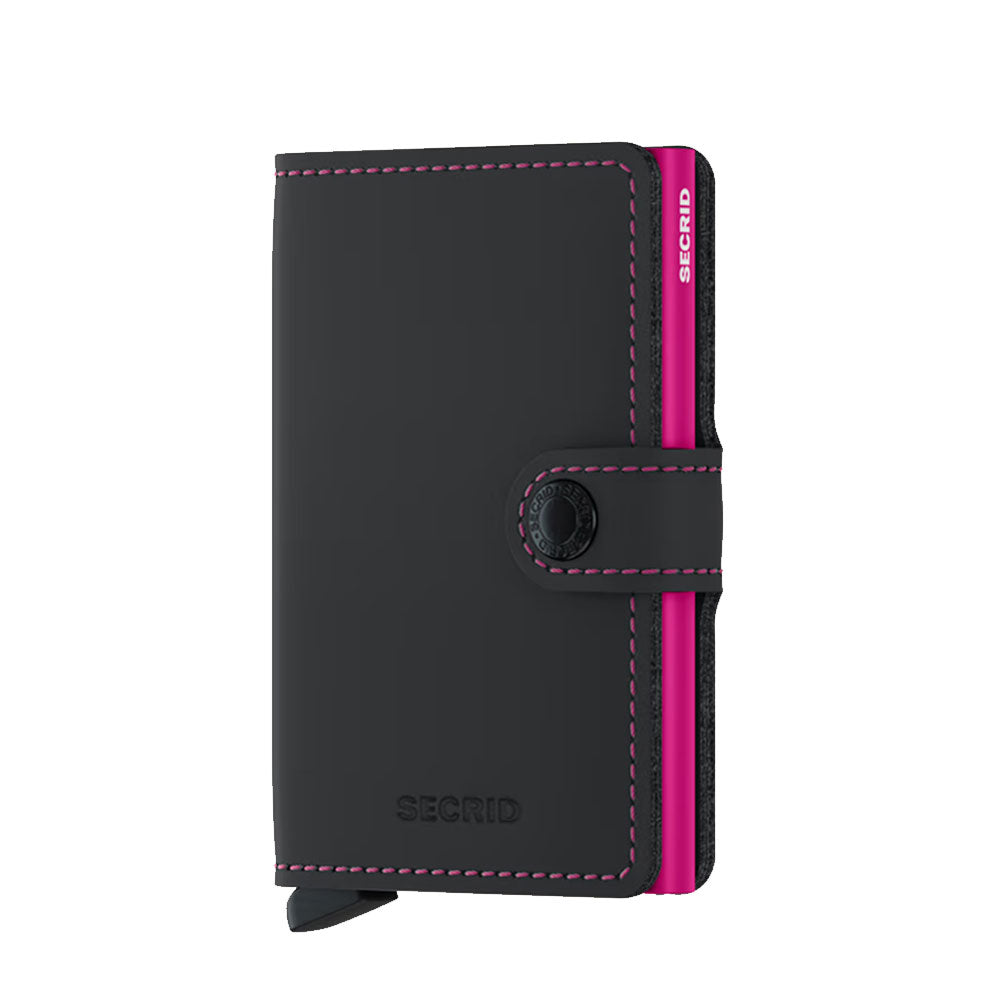 Porta Carte con Clip SECRID linea Miniwallet Matte Black e Fuchsia con RFID