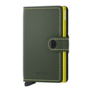 Porta Carte con Clip SECRID linea Miniwallet Matte in pelle Green & Lime con RFID