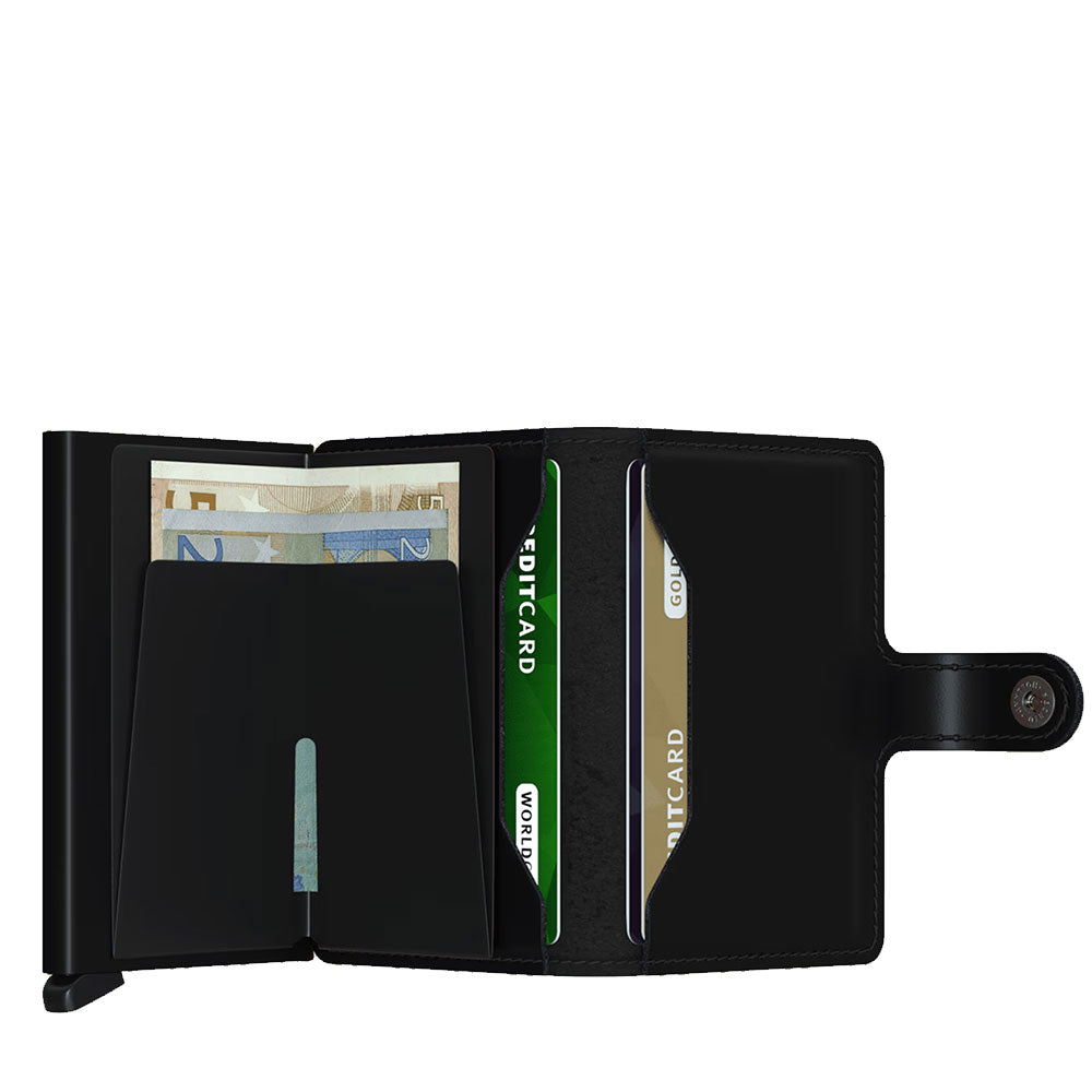 SECRID Miniwallet Mattschwarzer Clip-Kartenhalter mit RFID