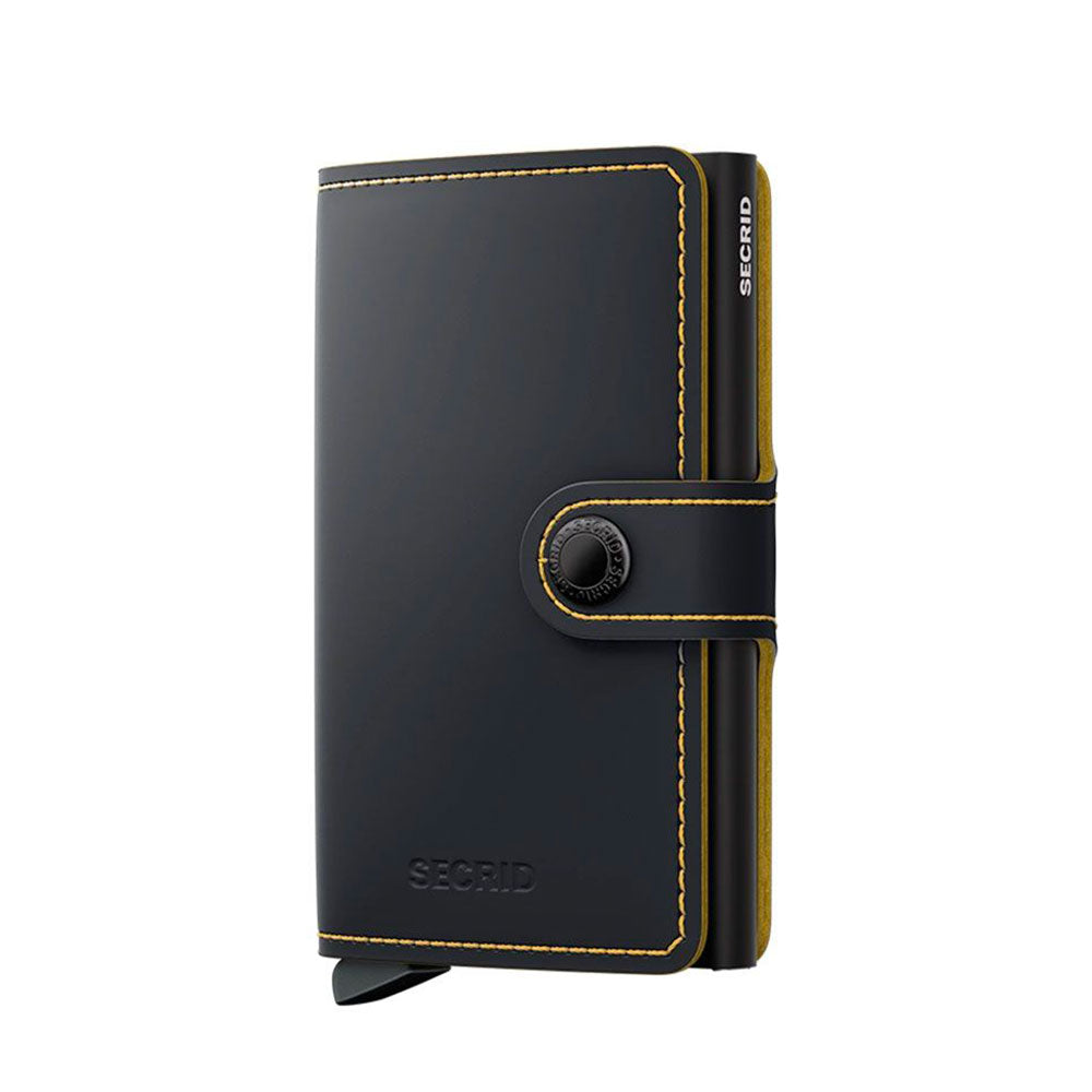 Porta Carte con Clip SECRID linea Miniwallet Matte Black e Ochre con RFID