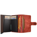 Porta Carte con Clip SECRID linea Vintage in Pelle Orange con RFID