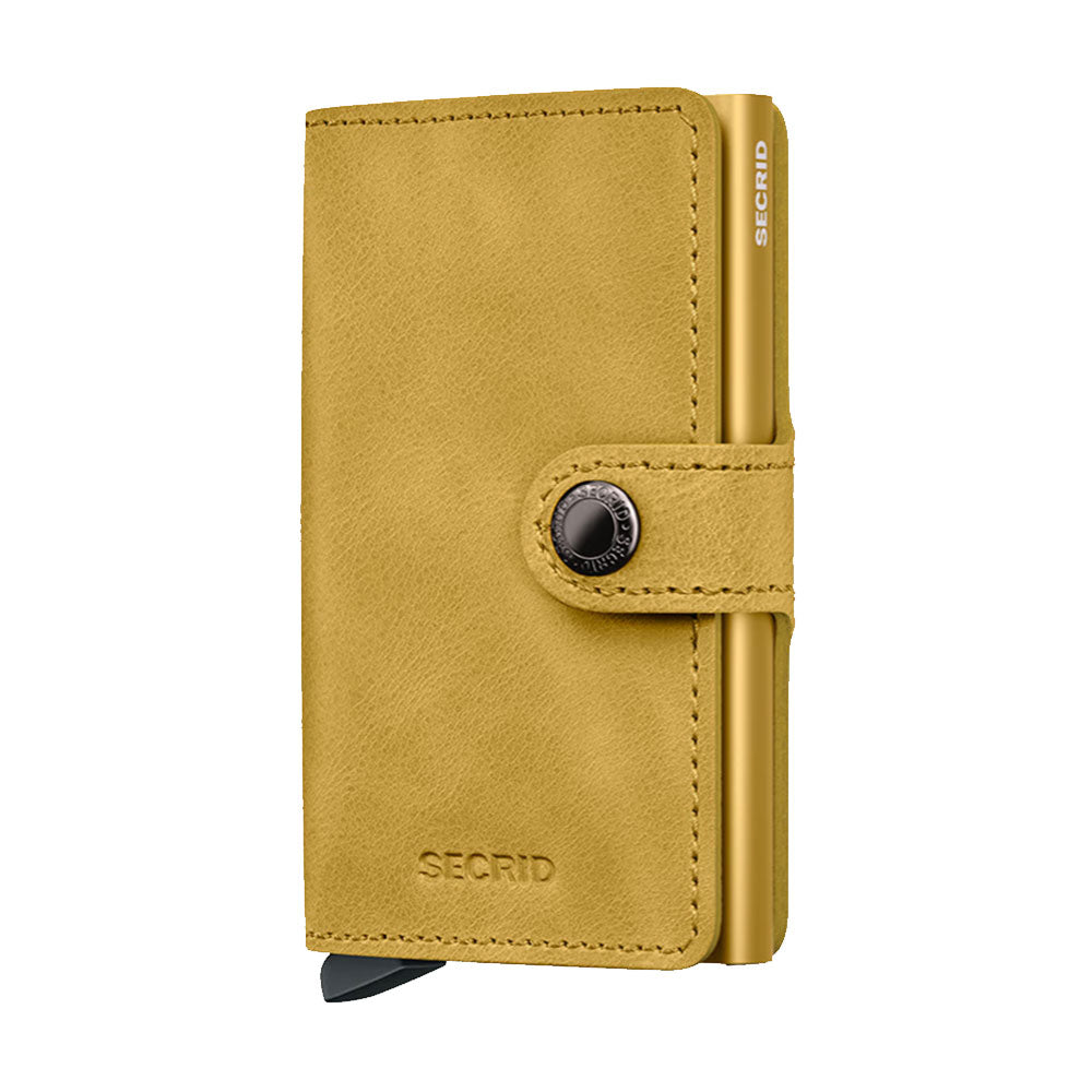 Porta Carte con Clip SECRID linea Vintage in Pelle Yellow con RFID