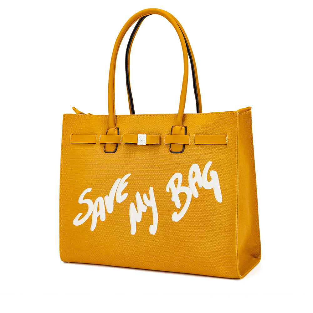 Borsa Donna a Spalla SAVE MY BAG in Canvas e Lycra linea Nykol Colore Ocra