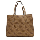 Damen-Schulter-Shopper GUESS Modell Meridian in Latte mit Logo