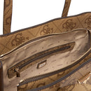 Damen-Schulter-Shopper GUESS Modell Meridian in Latte mit Logo