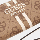 GUESS Damen-Geldbörse mit Rundum-Reißverschluss, Laurel II Line, Milchfarben-Logo