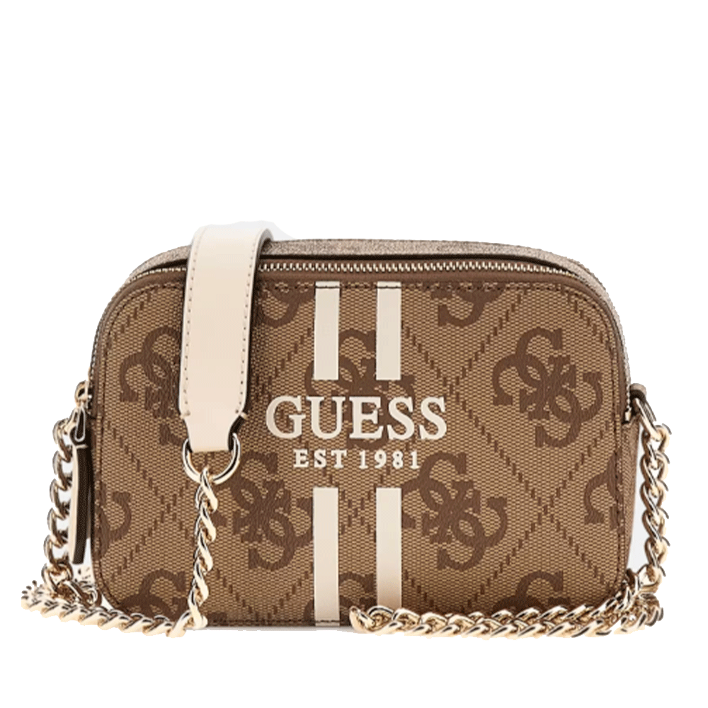Borsa Donna a Tracolla Camera Bag GUESS Linea Noelle colore Latte Logo