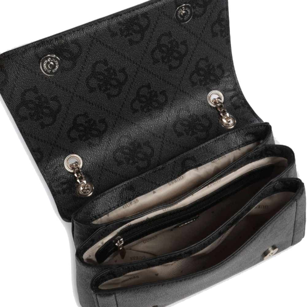 GUESS Damen Umhängetasche Noelle Line Farbe Coal Logo