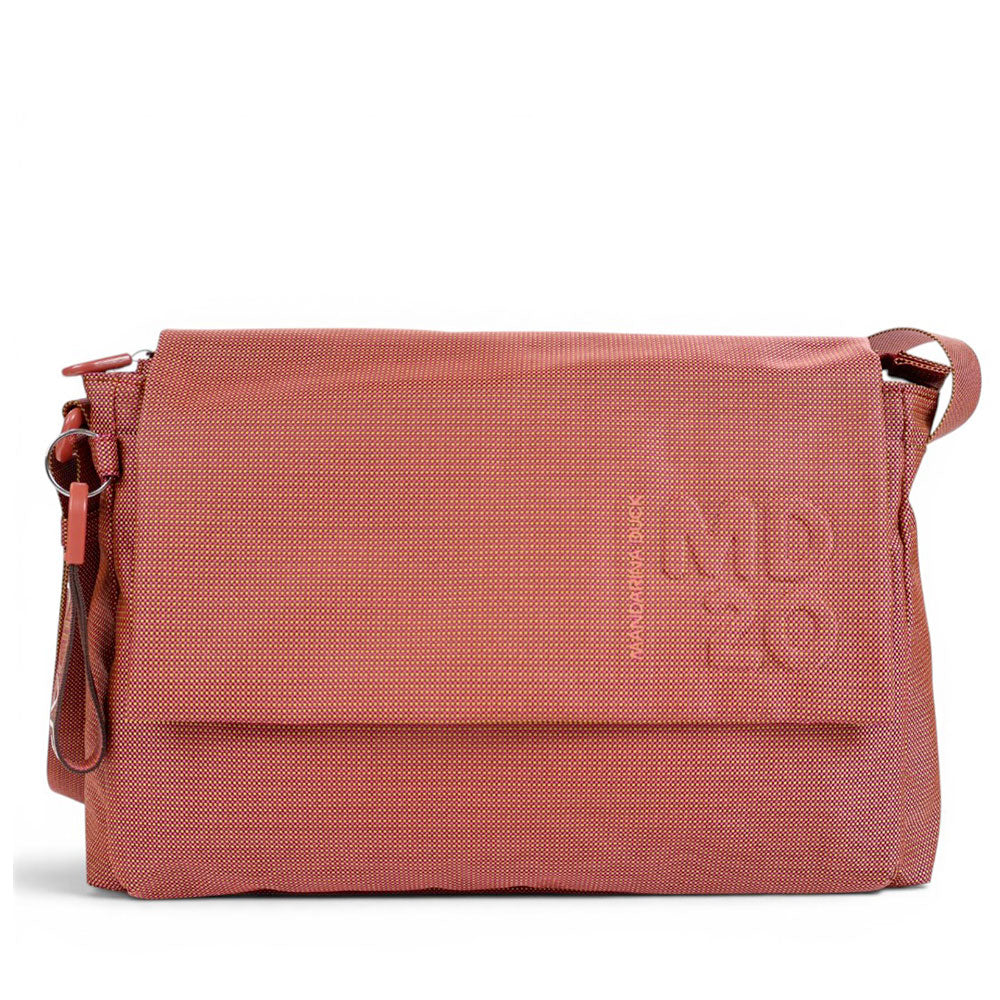Borsa Donna a Tracolla MANDARINA DUCK Chiusa con Pattina in Tessuto colore Pecan Nut Linea MD20
