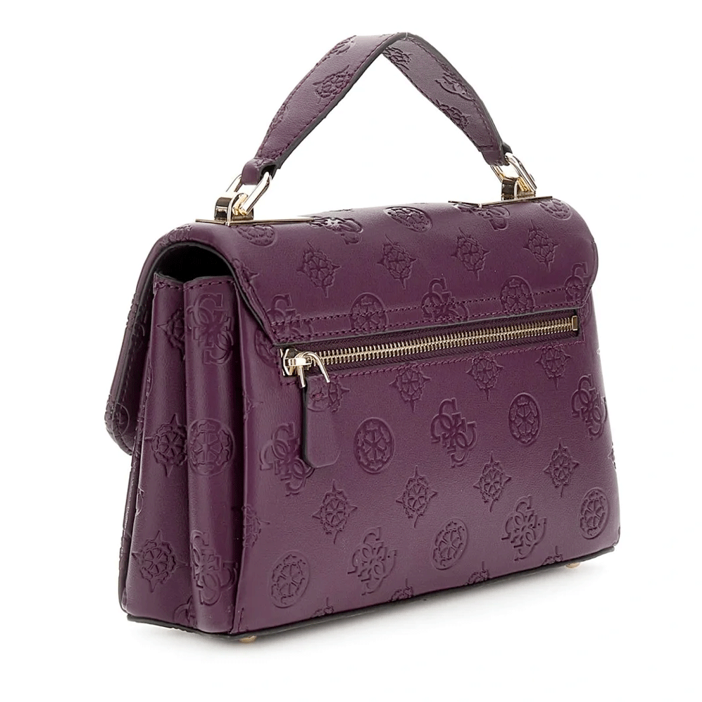 Borsa Donna a Mano con Tracolla GUESS Linea Tisha colore Wine Logo Misura Piccola