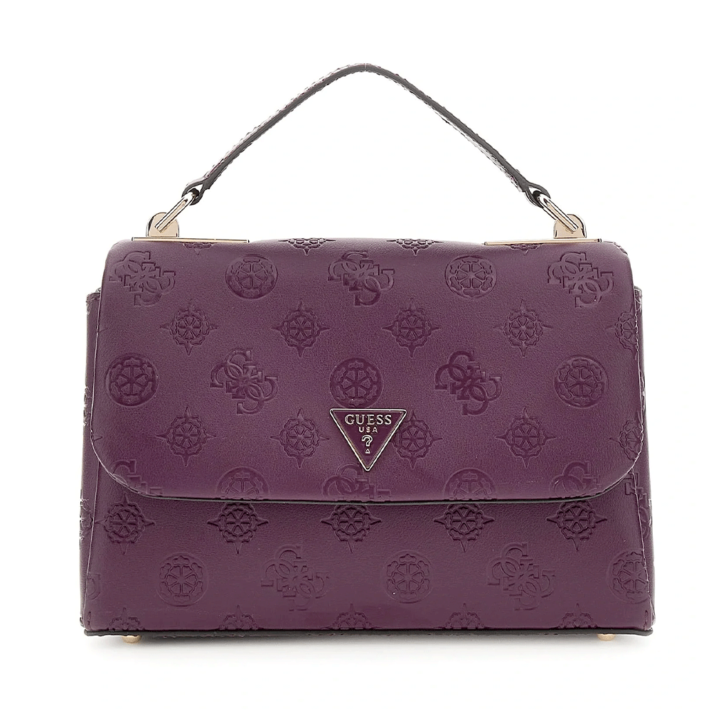 Borsa Donna a Mano con Tracolla GUESS Linea Tisha colore Wine Logo Misura Piccola