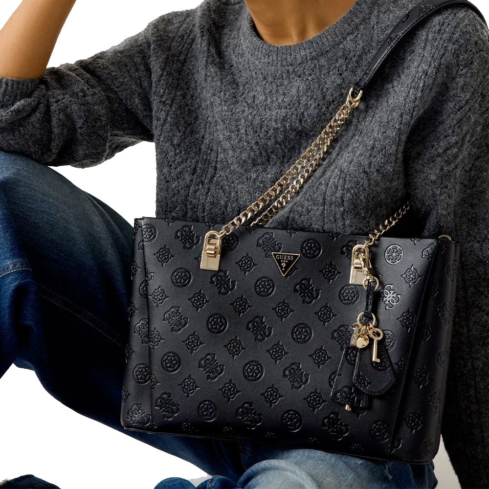 Borsa Donna Shopper a Spalla GUESS Linea Tisha colore Nero