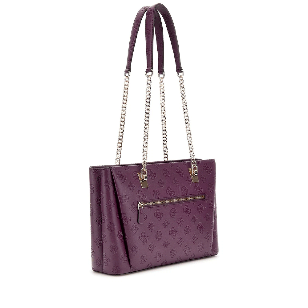 Damen-Schulter-Shopper GUESS Modell Tisha in Wine Logo