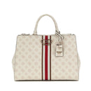 GUESS Damenhandtasche Nelka Line Farbe Creme Logo