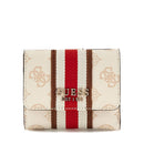 Portafoglio Donna GUESS Chiuso con Bottone Linea Nelka Colore Cream Logo