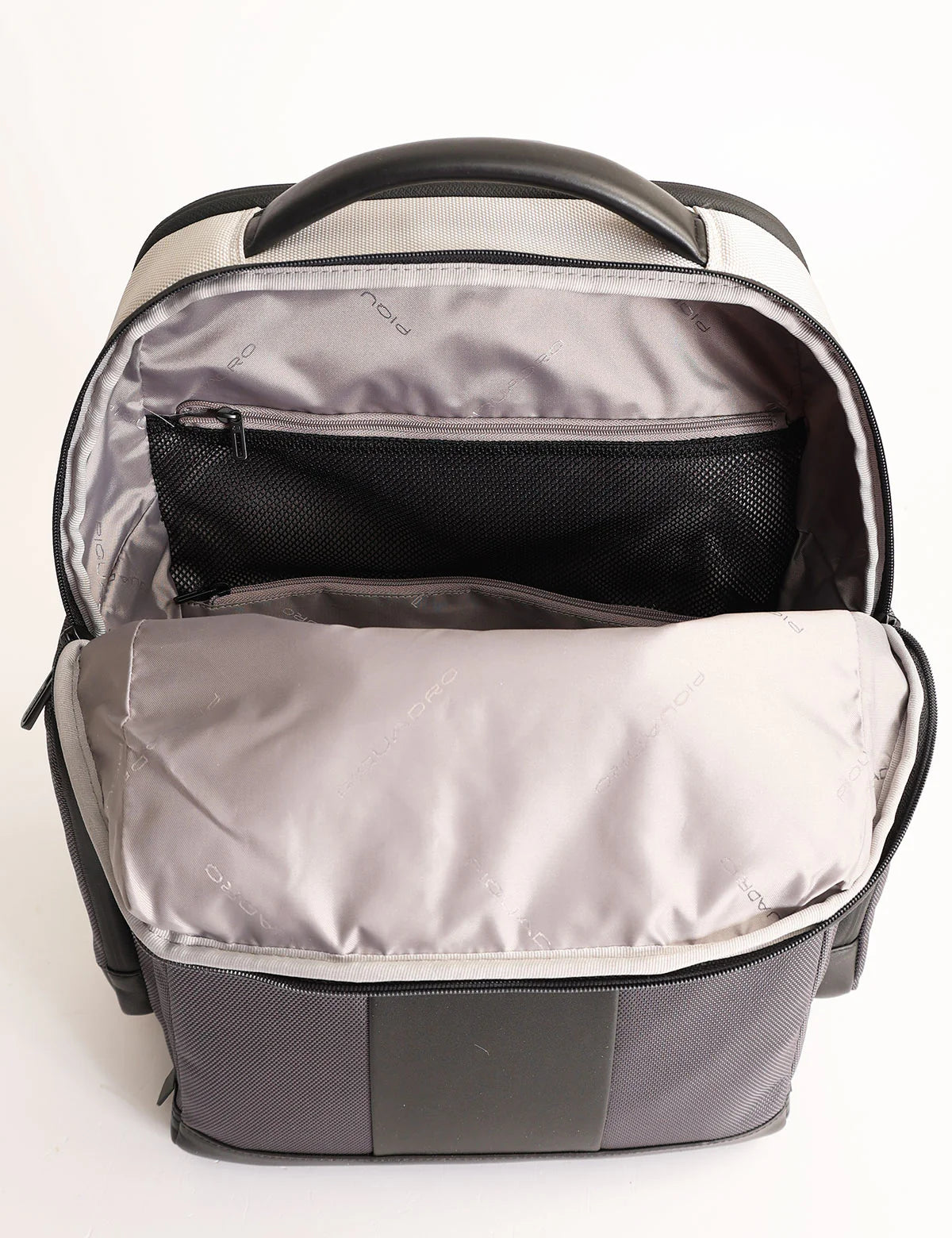 PIQUADRO Zaino Porta Pc 15,6" linea Brief Special in Tessuto e Pelle Colore Grigio - Nero  - CA4532BR2S