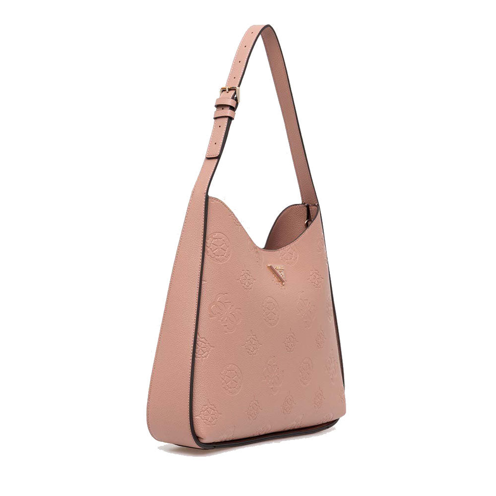 Borsa Donna Hobo a Spalla GUESS Linea Keandra Colore Rosewood Logo