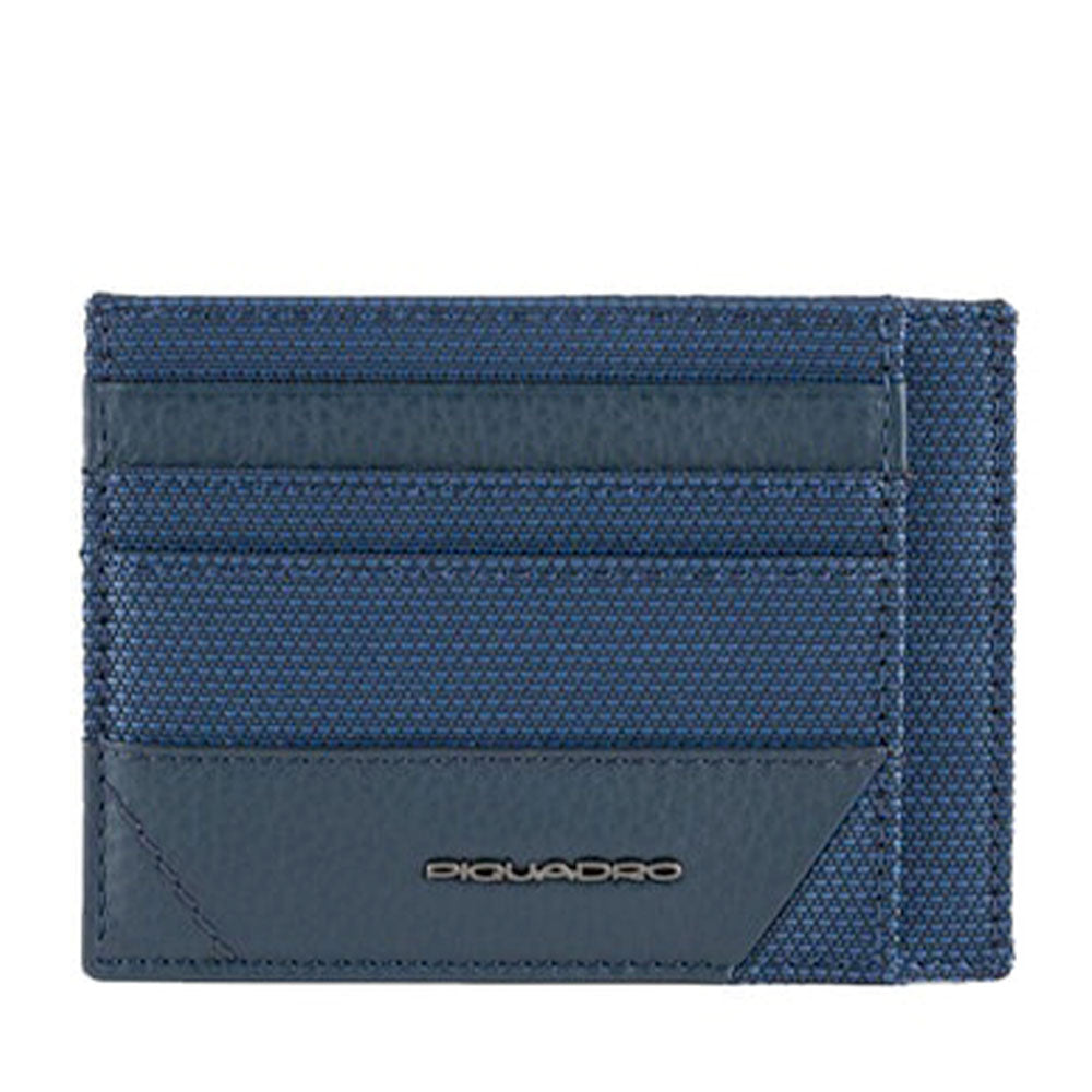 Porta Carte Uomo PIQUADRO In Tessuto e Pelle Blu Linea Trakai - PP2762W109R