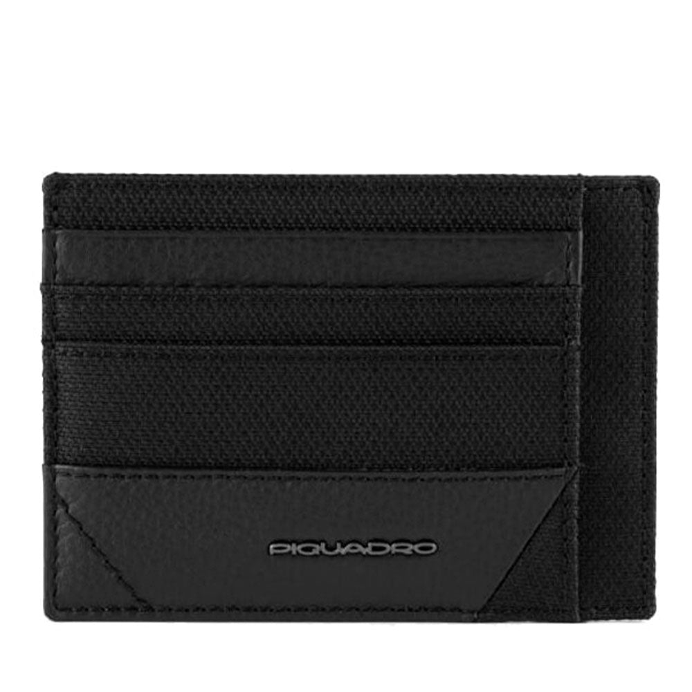 Porta Carte Uomo PIQUADRO In Tessuto e Pelle Colore Nero Linea Trakai - PP2762W109R