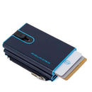 Portacarte PIQUADRO in Pelle e Alluminio con RFID Colore Blu Linea Blue Square - PP4891B2BLR