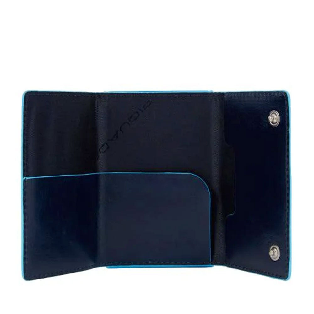 Portacarte PIQUADRO in Pelle e Alluminio con RFID Colore Blu Linea Blue Square - PP4891B2BLR