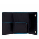 Portacarte PIQUADRO in Pelle e Alluminio con RFID Colore Nero Linea Blue Square - PP4891B2BLR