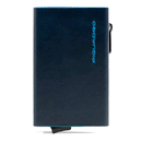 Portacarte PIQUADRO in Pelle e Alluminio con RFID Colore Blu Linea Blue Square - PP5585B2BLR