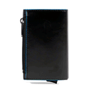 Portacarte PIQUADRO in Pelle e Alluminio con RFID Colore Nero Linea Blue Square - PP5585B2BLR