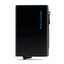 Portacarte PIQUADRO in Pelle e Alluminio con RFID Colore Nero Linea Blue Square - PP5585B2BLR
