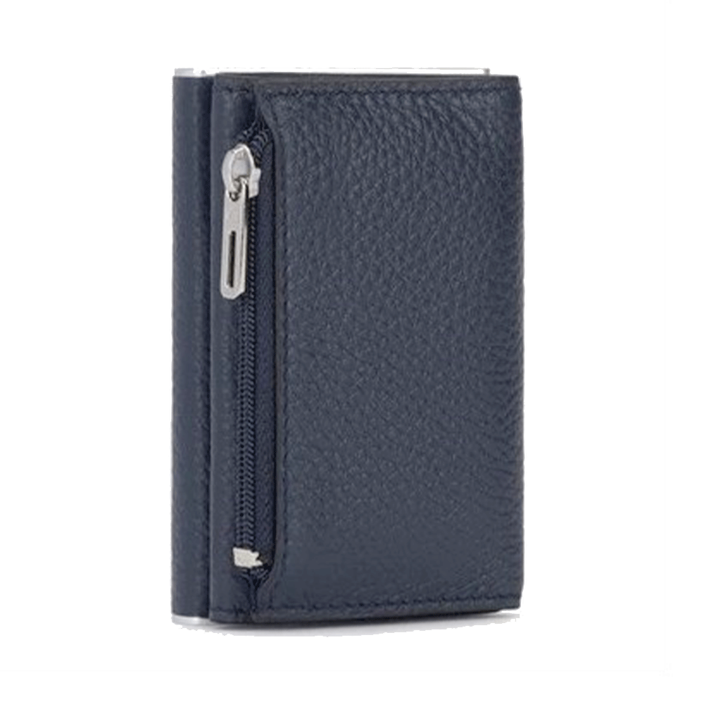 Portacarte PIQUADRO in Pelle e Alluminio con RFID Colore Blu Linea Modus - PP5585MOSR