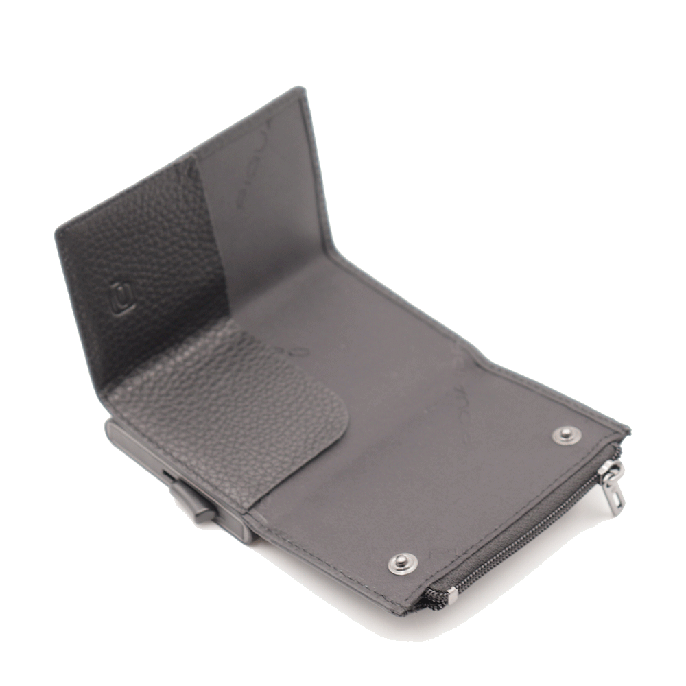 Portacarte PIQUADRO in Pelle e Alluminio con RFID Colore Nero Linea Modus - PP5585MOSR