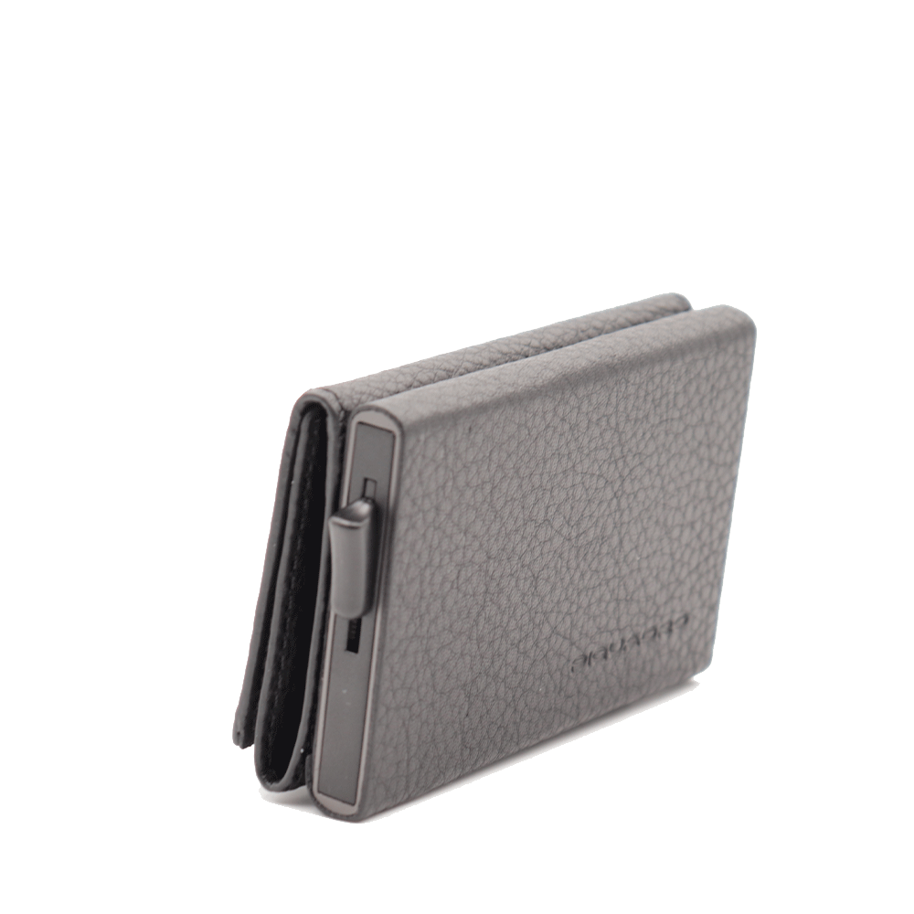 Portacarte PIQUADRO in Pelle e Alluminio con RFID Colore Nero Linea Modus - PP5585MOSR