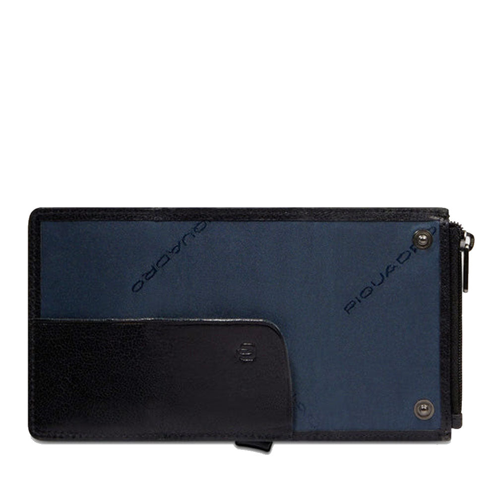Portacarte PIQUADRO in Pelle e Alluminio con RFID Colore Nero Linea Solm - PP5585S141R
