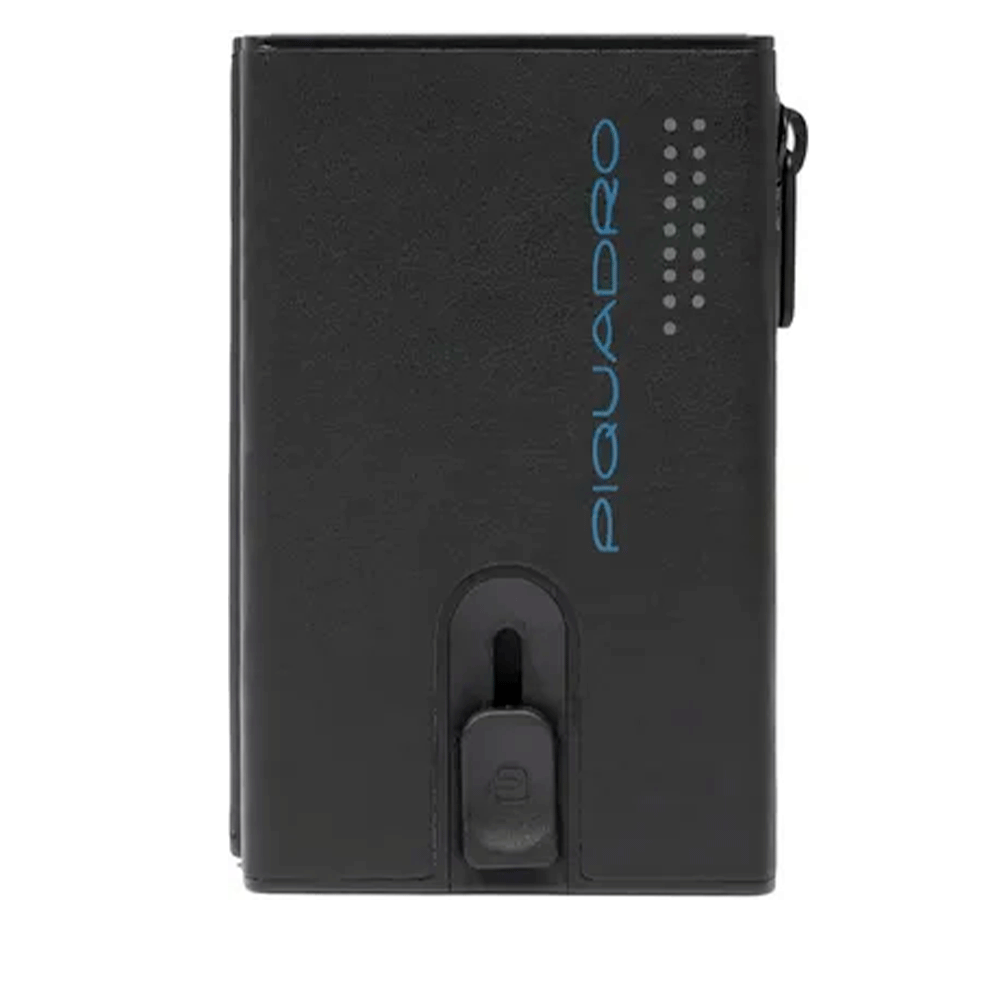 Portacarte PIQUADRO in Pelle e Alluminio con RFID Colore Nero - Grigio Linea Urban - PP5585UB00R