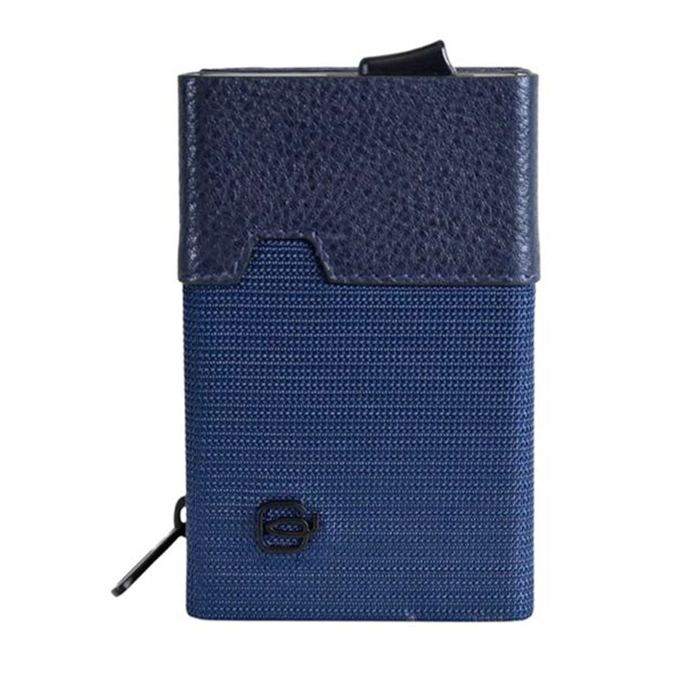 Portacarte PIQUADRO in Tessuto e Pelle e Alluminio con RFID Colore Blu - PP5585W138R