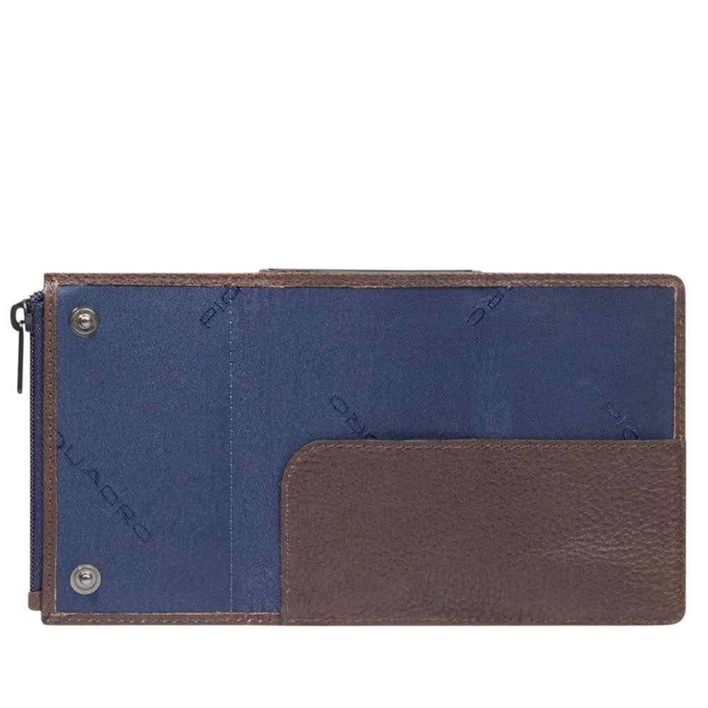Portacarte PIQUADRO in Tessuto e Pelle e Alluminio con RFID Colore Blu - PP5585W138R