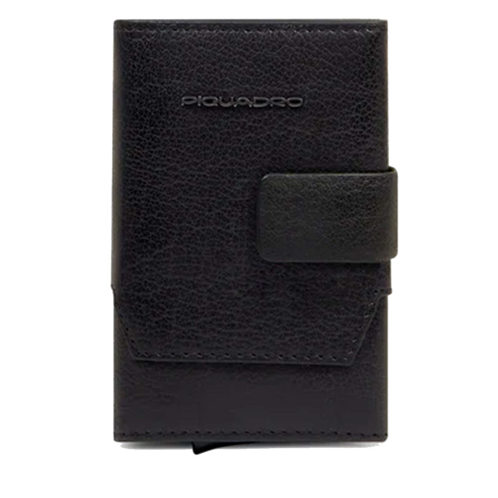 Portacarte PIQUADRO in Pelle e Alluminio con RFID in Pelle Nera - PP5649S141R