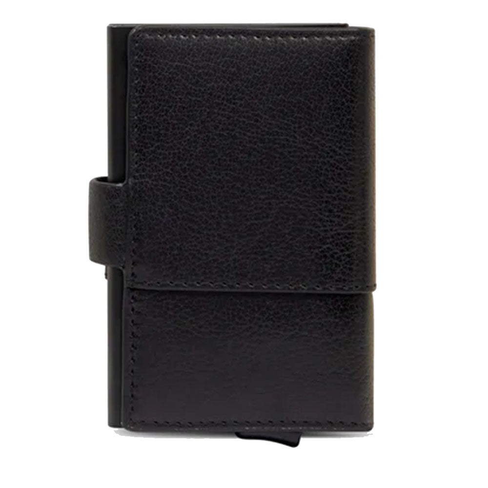 Portafoglio da uomo classico 10 carte, portamonete e patta, Nero | Acciaio Portafoglio da uomo classico 10 carte, portamonete e patta, Nero | Acciaio