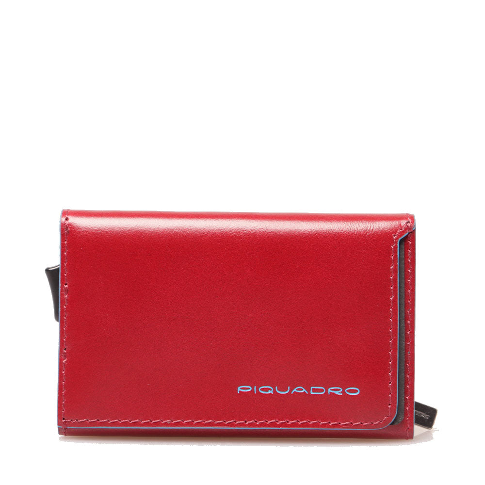 Porta carte in Metallo e Pelle PIQUADRO Blue Square in Colore Rosso - PP6513B2BLR