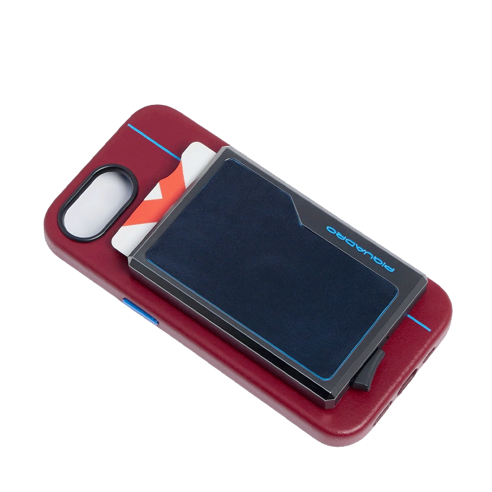 Portacarte PIQUADRO MagSafe in Alluminio e Pelle con RFID Colore Blu - PP7072B2R