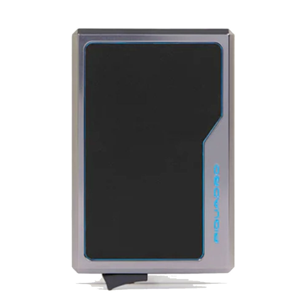 Portacarte PIQUADRO MagSafe in Alluminio e Pelle con RFID Colore Nero - PP7072B2R