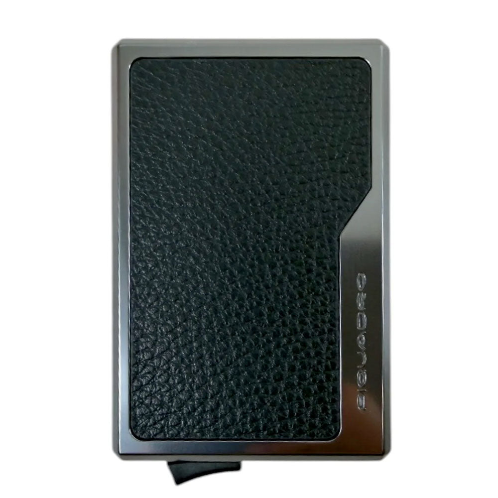 Portacarte PIQUADRO MagSafe in Alluminio e Pelle con RFID Colore Nero - PP7072MOSR