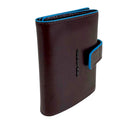 Portafoglio Uomo Verticale MagSafe PIQUADRO in Pelle Mogano Linea Blue Square - PP7199B2R
