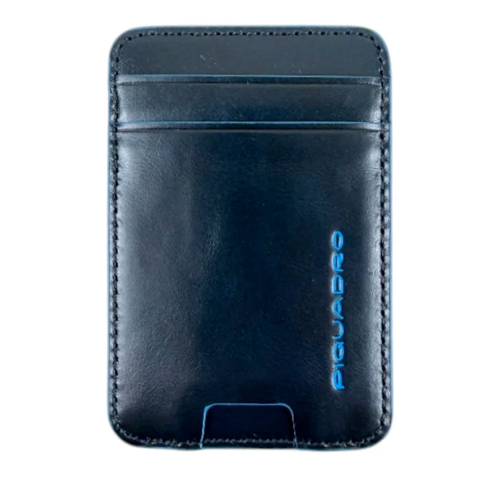Portacarte PIQUADRO MagSafe in Pelle con RFID Colore Blu Linea Blue Square - PP7200S145R