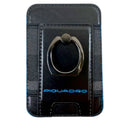 Portacarte PIQUADRO MagSafe in Pelle con Anello Colore Nero Linea Blue Square - PP7284B2R