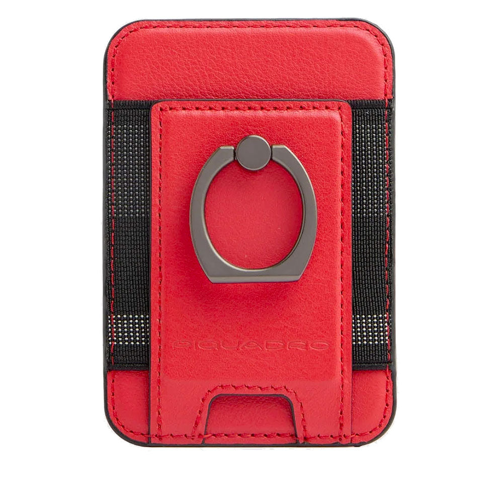 Portacarte PIQUADRO MagSafe in Pelle con Anello Colore Arancione - PP7284S145R